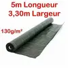 Toile Bache de paillage tissée 130g/m2 - Largeur 33m - Longueur 5m - É...