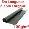 Largeur 5,15m Longueur 5m 130g/m2 Toile Bache de paillage tissée Anti-...