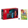 Nintendo Switch Rouge/Bleu Néon 32Go [Nouveau modèle V2] + New Super Mario Bros U Deluxe Jeu Switch