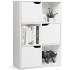 Bibliothèque Meuble de Rangement à 3 Niveaux 60x29x90CM avec 6 Compart...