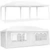 COSTWAY Tonnelle de Jardin Imperméable 3x6M-6 Parois Amovibles-Fenêtre Transparente-2 Entrées de Porte-Fêtes,Mariage,BBQ de Plage