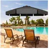 COSTWAY Parasol pour Terrasse Inclinable Dia.3M avec Manivelle Anti-UV,Protection Solaire Toile Polyester Imperméable Gris