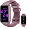 Blackview Montre Connectée Femme avec Fréquence Cardiaque/ SpO2/Podomètre/100+ Modes Sportifs /2 Bracelets/Android iOS-Violet