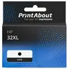 PrintAbout huismerk Inktcartridge 32XL (1VU24AE) Zwart Geschikt voor H...