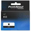 PrintAbout huismerk Inktcartridge 653 (3YM75AE) Zwart Geschikt voor HP