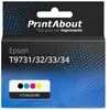 PrintAbout huismerk Inktcartridge T9731/32/33/34 4-kleuren Multipack H...