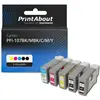 PrintAbout Huismerk Canon PFI-107BK/MBK/C/M/Y Inktcartridge 4-kleuren Voordeelbundel