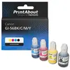 PrintAbout huismerk Inktcartridge GI-56BK/C/M/Y 4-kleuren Multipack geschikt voor Canon