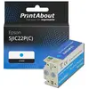PrintAbout huismerk Inktcartridge SJIC22P(C) Cyaan Geschikt voor Epson