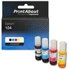 PrintAbout huismerk Inktcartridge 104 (C13T00P14/24/34/440) 4-kleuren Multipack geschikt voor Epson