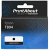 PrintAbout huismerk Inktcartridge T804 (C13T804100) Foto-zwart geschikt voor Epson