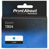 PrintAbout huismerk Inktcartridge T804 (C13T804200) Cyaan Geschikt voo...