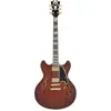 D'angelico Deluxe Dc Stopbar Satin Brown Burst Guitare Semi-Hollow Body Avec Étui