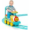 GOPLUS Train Porteur Électrique Enfants avec Musique/Lumière,Train Trotteur avec Voies en PP,avec Stockage pour Enfants 2 Ans+,Bleu