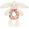 Hochet Lapin en fleurs Crème (18 cm)