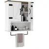 Costway COSTWAY Meuble Mural Salle de Bain - 2 Portes Compartiment Ouv...