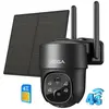 Xega 3G/4G LTE 2K Caméra Surveillance Solaire Extérieure sans Fil 5W Panneau Solaire 9000mAh Batterie Carte SIM et SD 128Go