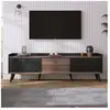 Meuble TV avec tiroirs et portes coulissantes - Neche - 160x40x58 cm -...