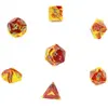 Chessex Gemini Red-Yellow/silver Polydice Dobbelsteen Set (7 stuks)