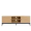 HOMIFAB Meuble TV 2 portes effet bois 160 cm - Talia