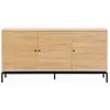 HOMIFAB Buffet 3 portes effet bois 160 cm - Talia