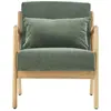 Fauteuil - HOMIFAB - Lanna - Bois massif - Velours côtelé - Vert