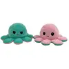 Animal en peluche de Poulpe Réversible Doux 19cm-Rose et vert