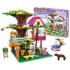 HOGOKIDS Cabane dans les Arbres 613PCS avec Fontaine et Animaux - Ensemble de Construction Créatif pour Enfants dès 6 Ans