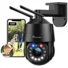 Ctronics PTZ Caméra Surveillance WiFi 5MP 10x Optique Zoom Extérieure Détection Humaine Vision Nocturne 100M Sirène & Alarm Lumière