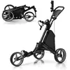 COSTWAY Chariot de Golf Pliable à 6 Roues Sangle Elastique,Porte-paras...