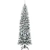 COSTWAY Sapin de Noël Artificiel 225CM Forme Longiligne Feuilles Ennei...