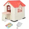 COSTWAY Maisonnette Enfants - 164x124x132 CM, Maison de Jeu avec Table...