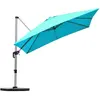COSTWAY Parasol Déporté Carré 3M avec Base en Croix Poteau en Aluminiu...