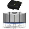 GOPLUS Filet de Sécurité Extérieur pour Trampolines de D.305CM & 6 Poteaux, avec Double Fermeture Éclair, Boucle de Verrouillage
