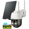 Caméra de surveillance COCOCAM 4G LTE extérieure sans fil, PTZ solaire...
