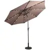 Parasol de Jardin Dia 300 CM/Parasol Déporté et Inclinable de Jardin avec 24 led Marron - Costway