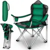 TRESKO Chaise de camping pliante VERT | jusqu'à 150 kg | chaise de pêc...