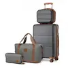Set de 4 Valise de Voyage 51.5x38x21cm Rigide Cabine & Portable Vanity...
