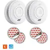 KYF Lot de 2 x Détecteur de fumée connecté WIFI - CE EN14604 - Pile 10...