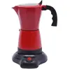 Gojoy - Machine à expresso électrique, cafetière, cafetière, camping, moka, 6 tasses de café (300 ml) fait un véritable café italien (rouge)