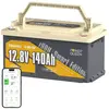 Power Queen 12V140Ah Batterie au lithium ,150A BMS sous sège, Bluetooth 5.0, protetion de froid pour la Caravane, camping-car