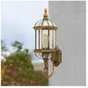 SENDERPICK Applique murale Applique murale antique Applique de jardin Applique d'extérieur Applique murale en métal et verre étanche Prise 220 v E27 (sans