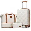 British Traveller Set de 3 Valise Cabine+ Pliable Sac de Voyage, Valis...