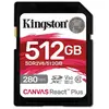 Kingston Carte Mémoire Canvas React Plus 512gb Sdxc Uhs-ii Clase 10
