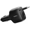 Belkin BoostCharge 75 W autolader met uittrekbare USB-C-kabel   zwart