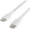 BELKIN - cable - BRAIDED C-C 2.0 1M, WHT - BRAIDED