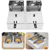 Gojoy - 5kw Friteuse double friteuse en acier inoxydable 12 l pour restaurant rapide snack-bars