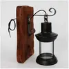 GOJOY Rétro Vintage applique murale en bois Applique Lampe Extérieure ...