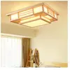 SENDERPICK Plafonnier japonais à led à intensité variable en continu - En bois massif - Géométrie créative - Pour salon, chambre à coucher