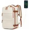Kono Sac à Dos 42x30x20 cm - Bagage Cabine pour Avion, Sac de Voyage pour Ordinateur Portable, Bagage à Main Étanche Beige